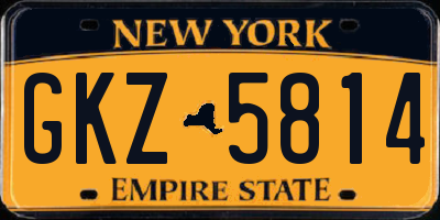 NY license plate GKZ5814