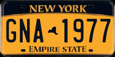 NY license plate GNA1977