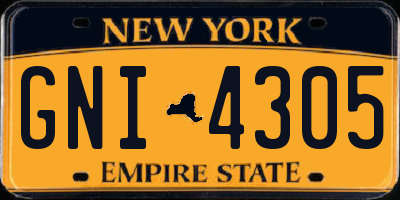 NY license plate GNI4305