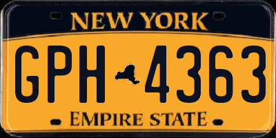 NY license plate GPH4363