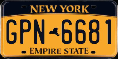 NY license plate GPN6681