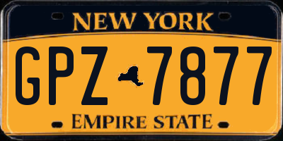 NY license plate GPZ7877