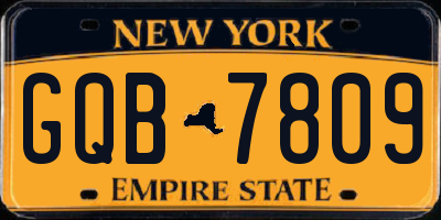 NY license plate GQB7809