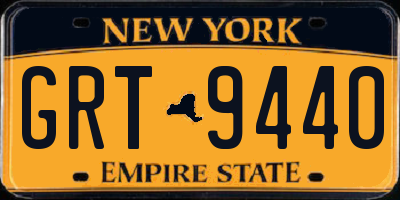 NY license plate GRT9440