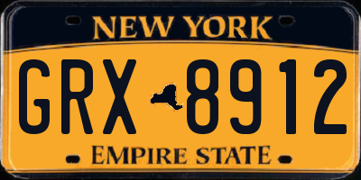 NY license plate GRX8912