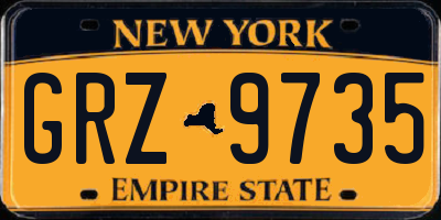 NY license plate GRZ9735