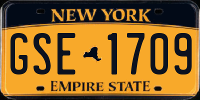 NY license plate GSE1709