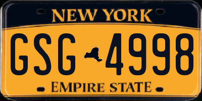 NY license plate GSG4998