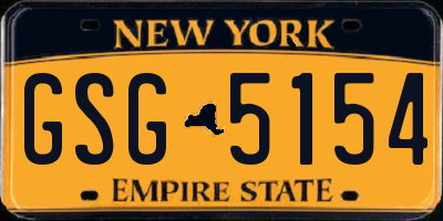 NY license plate GSG5154