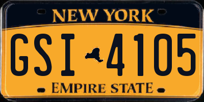 NY license plate GSI4105