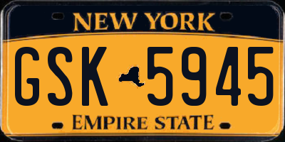 NY license plate GSK5945