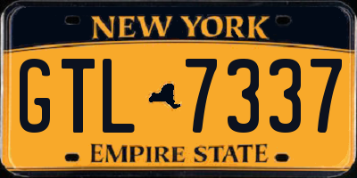 NY license plate GTL7337