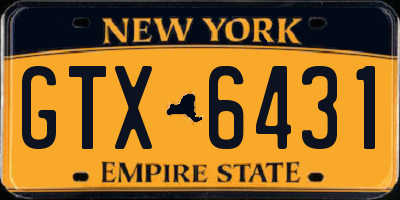 NY license plate GTX6431