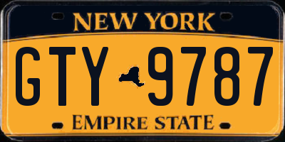 NY license plate GTY9787