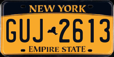 NY license plate GUJ2613