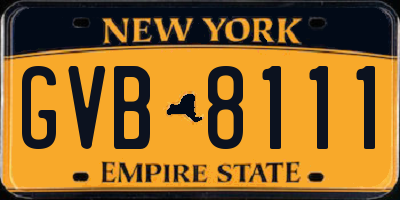 NY license plate GVB8111