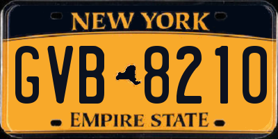 NY license plate GVB8210