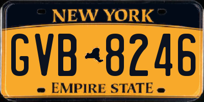 NY license plate GVB8246
