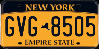 NY license plate GVG8505