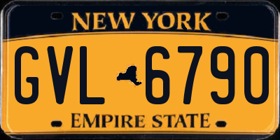 NY license plate GVL6790
