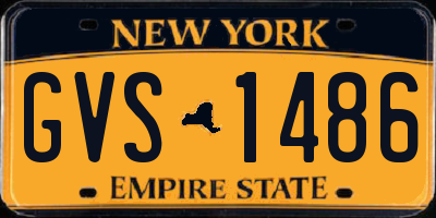 NY license plate GVS1486