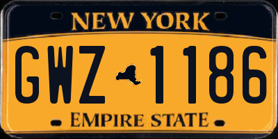 NY license plate GWZ1186