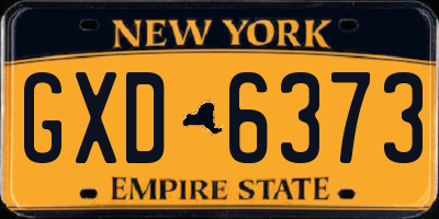 NY license plate GXD6373
