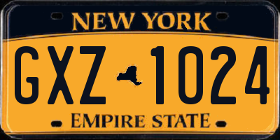 NY license plate GXZ1024
