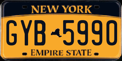NY license plate GYB5990