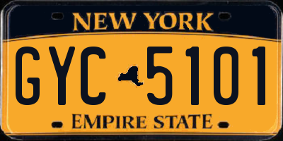NY license plate GYC5101