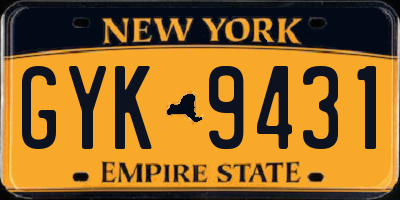NY license plate GYK9431