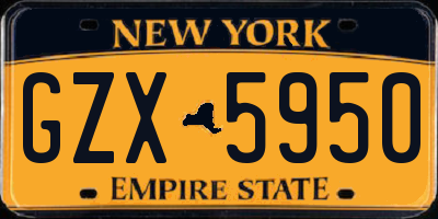 NY license plate GZX5950