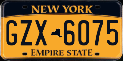 NY license plate GZX6075
