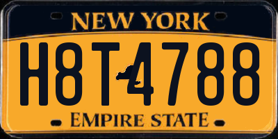 NY license plate H8T4788