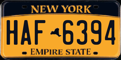 NY license plate HAF6394