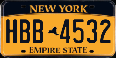 NY license plate HBB4532
