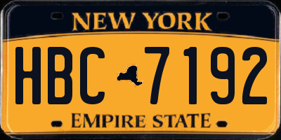 NY license plate HBC7192