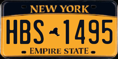 NY license plate HBS1495