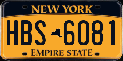 NY license plate HBS6081