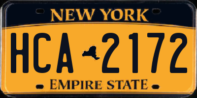 NY license plate HCA2172