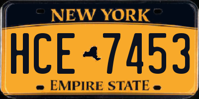 NY license plate HCE7453