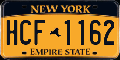 NY license plate HCF1162