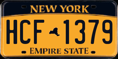 NY license plate HCF1379