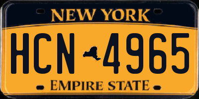 NY license plate HCN4965