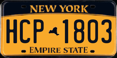 NY license plate HCP1803