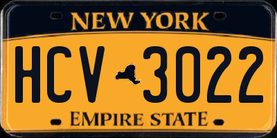 NY license plate HCV3022