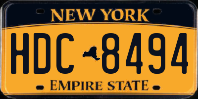 NY license plate HDC8494