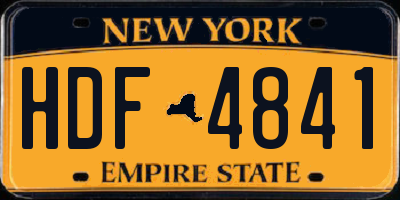 NY license plate HDF4841