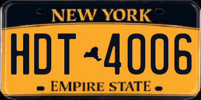 NY license plate HDT4006