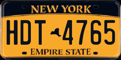 NY license plate HDT4765